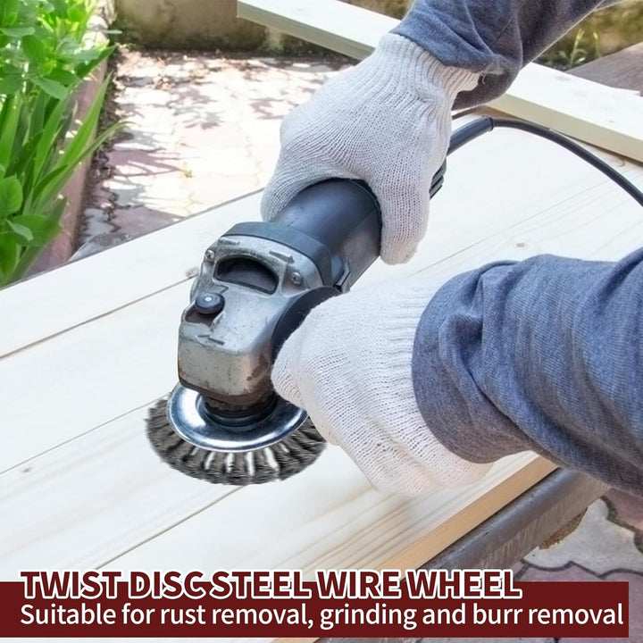 6 Stück Drahtbürste Winkelschleifer, Ø125 mm Flex Topfbürste Winkelschleifer M14 Stahlbürste Kegelbü