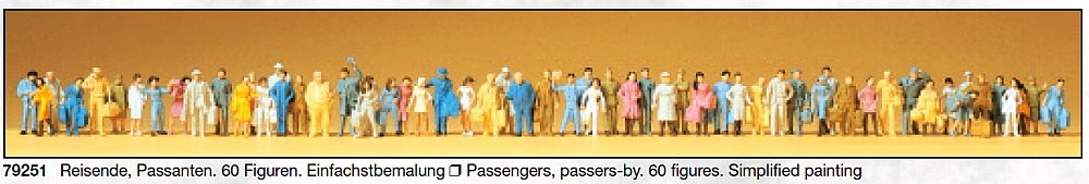 Preiser N 79251 - Reisende, Passanten. 60 Figuren