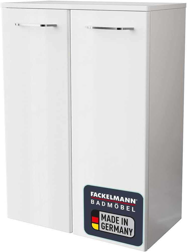 FACKELMANN Milano Doppelmidischrank mit Türen – Schrank fürs Badezimmer (60,2 cm x 82,6 cm x 32 cm)