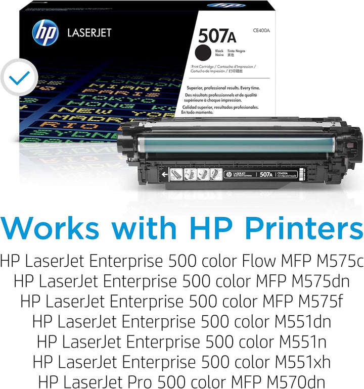 HP 507A (CE400A) Schwarz Original Toner für HP Laserjet Enterprise M551, Color M575, Pro 570, 5.500