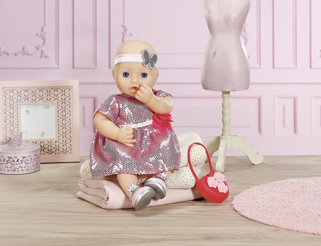 Baby Annabell Deluxe Glamour Set mit Puppenkleid, Schuhen und Accessoires, für 43 cm Puppen, 705438