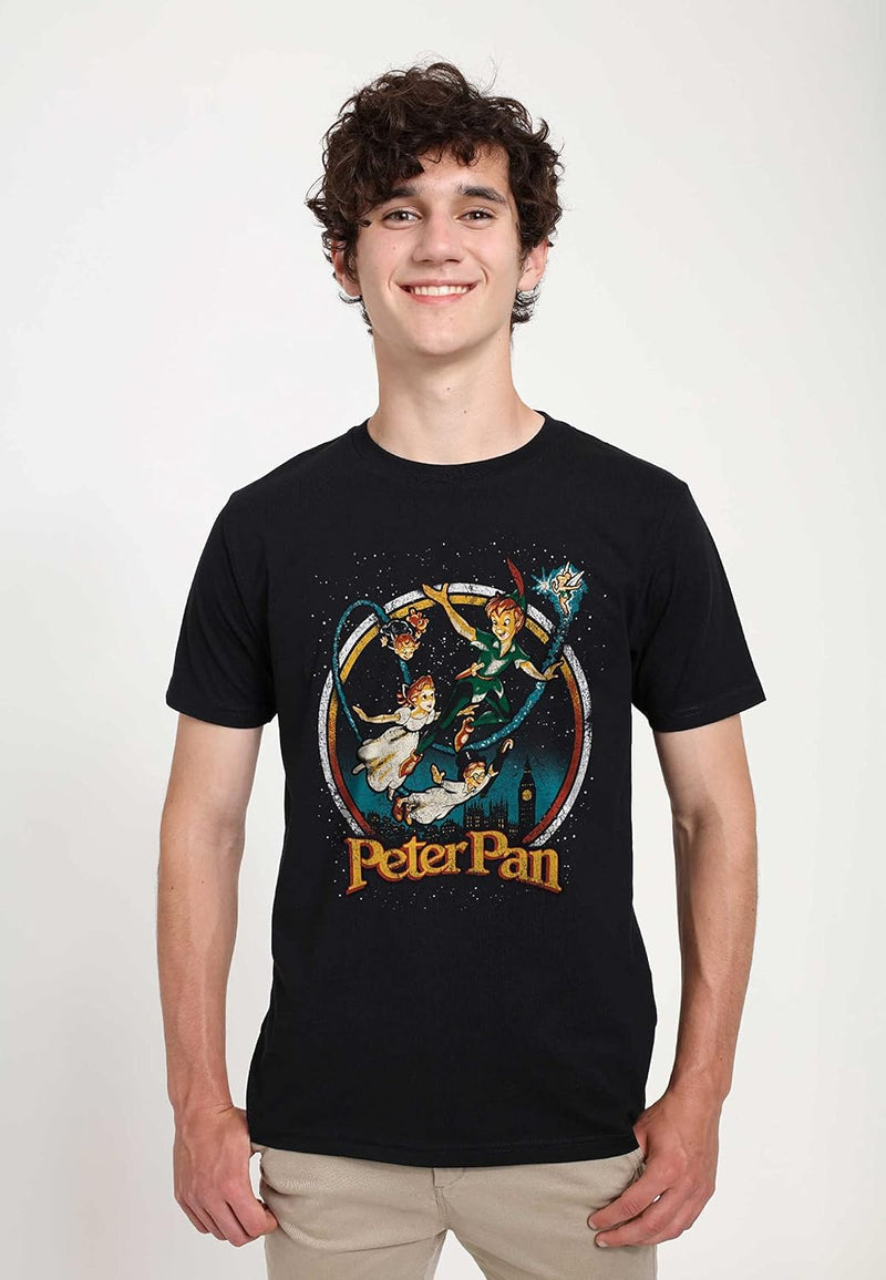 Disney Unisex Peter Pan London Flyin Organic Short Sleeve T-shirt S Schwarz, S Schwarz