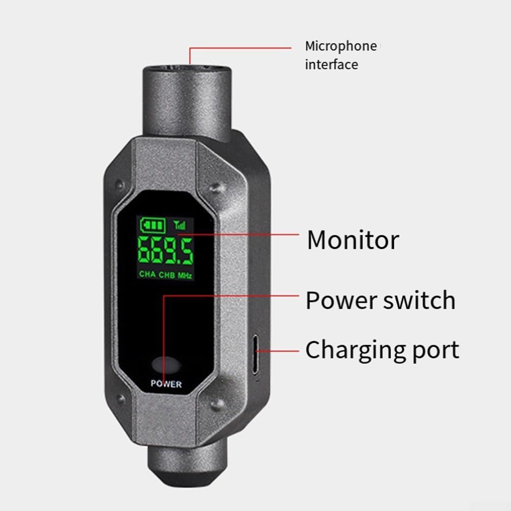 SPORTARC Drahtloser Xlr-Sender und XLR-Empfänger, kabelloser Mikrofon-Audio-Transmitter-Empfänger, d