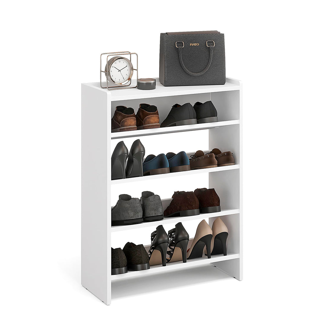 KOMTO Schuhregal Schmal - Schuhablage Flur mit 4 Ebenen Offener Schuhschrank Schuh Organizer Platzsp
