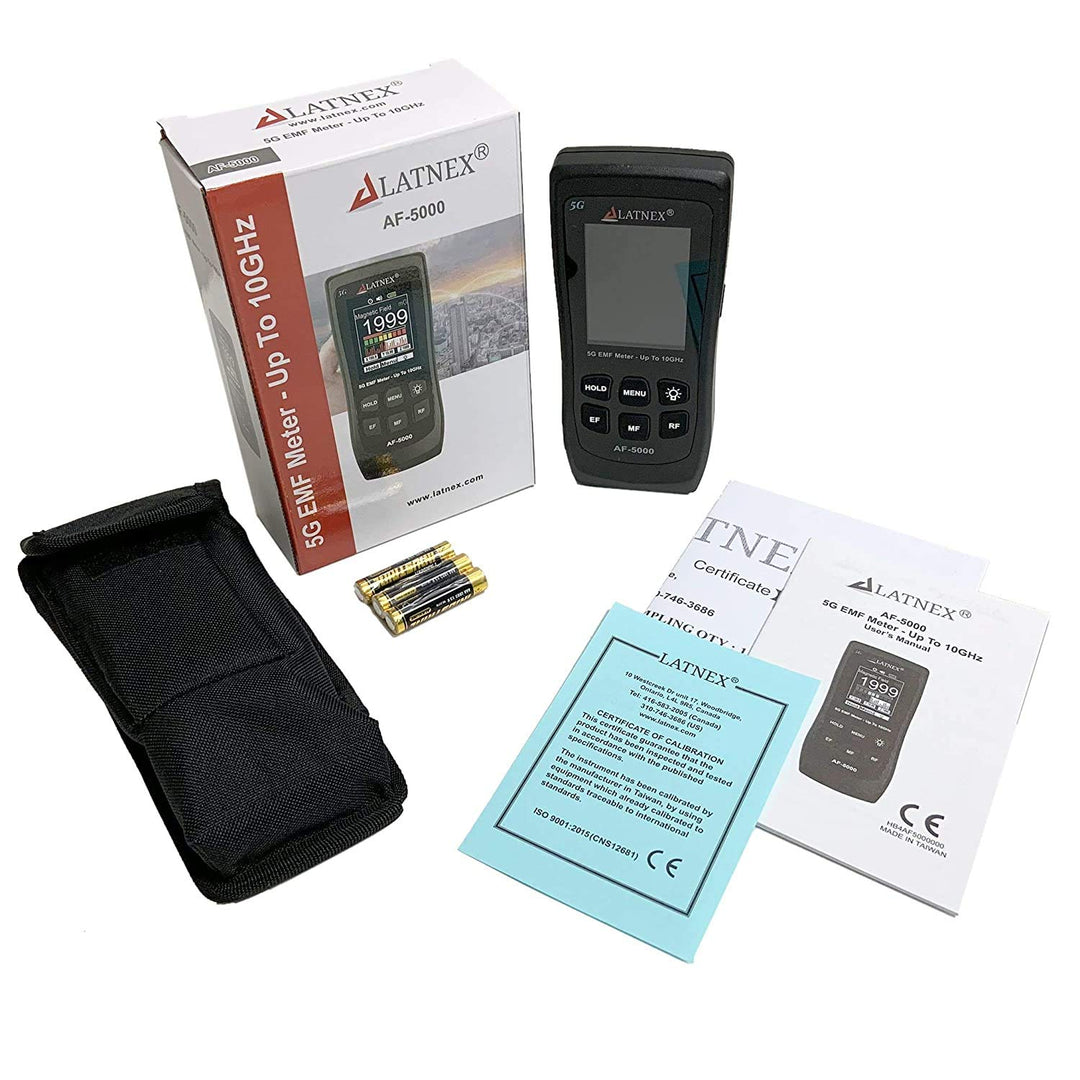 LATNEX AF-5000 5G EMF-Messgerät RF Detektor Tester und Leser mit Kalibrierungszertifikat – Testet un