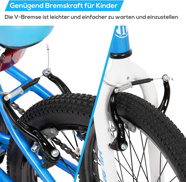 Hiland Climber 20/24 Zoll Kinderfahrrad Kinder MTB Mountainbike Jugend Mädchen mit Federgabel Shiman