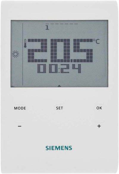 Siemens - RDE100 Raumthermostat mit Auto-Zeitschaltprogramm und LCD