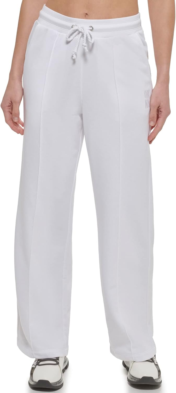 DKNY Damen Track Pants Loose Joggers M Weiss, M Weiss
