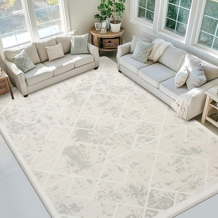 Leesentec Teppich Wohnzimmer Teppich Schlafzimmer Geometrische Teppich Moderner Abstrakter Teppiche