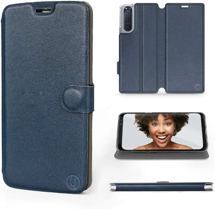 Mobiwear | Echt Lederhülle | Kompatibel mit Sony Xperia 5 II, Made in EU handyhülle, Slim Leather Ca