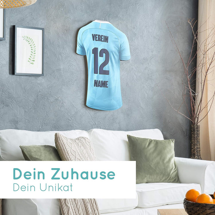 Elbeffekt Trikotlampe für City Fans aus Holz - personalisierbares Geschenk - schenke Dein individuel