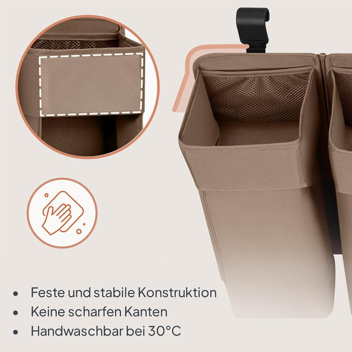 Lionelo Sidepocket Large Kinderbett-Organizer, Hängender Bett-Organizer, Wickeltisch, Windeln, Babyt