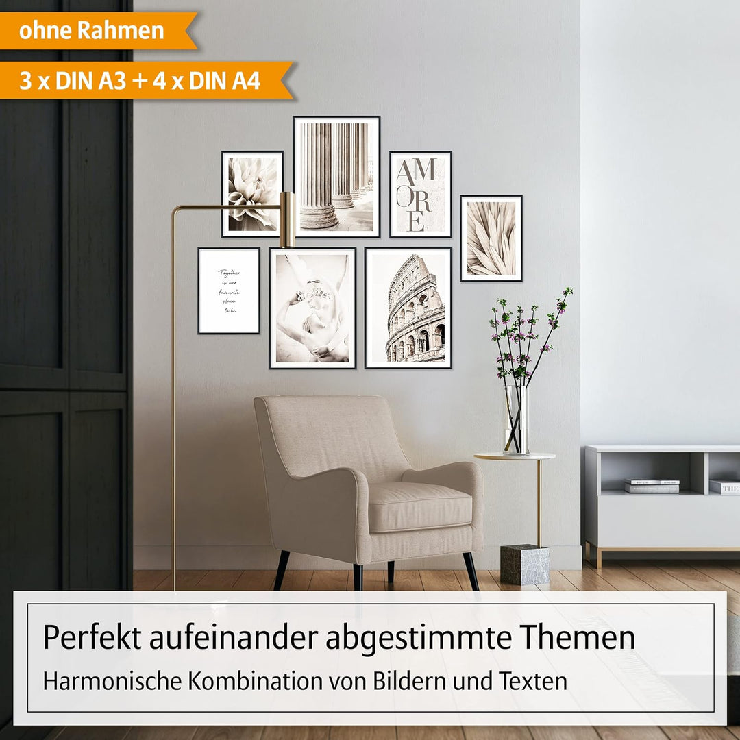 Hyggelig Home Premium Poster Set - 7 hochwertige Poster im Kunstdruck bunt Bauhaus Matisse aesthetic