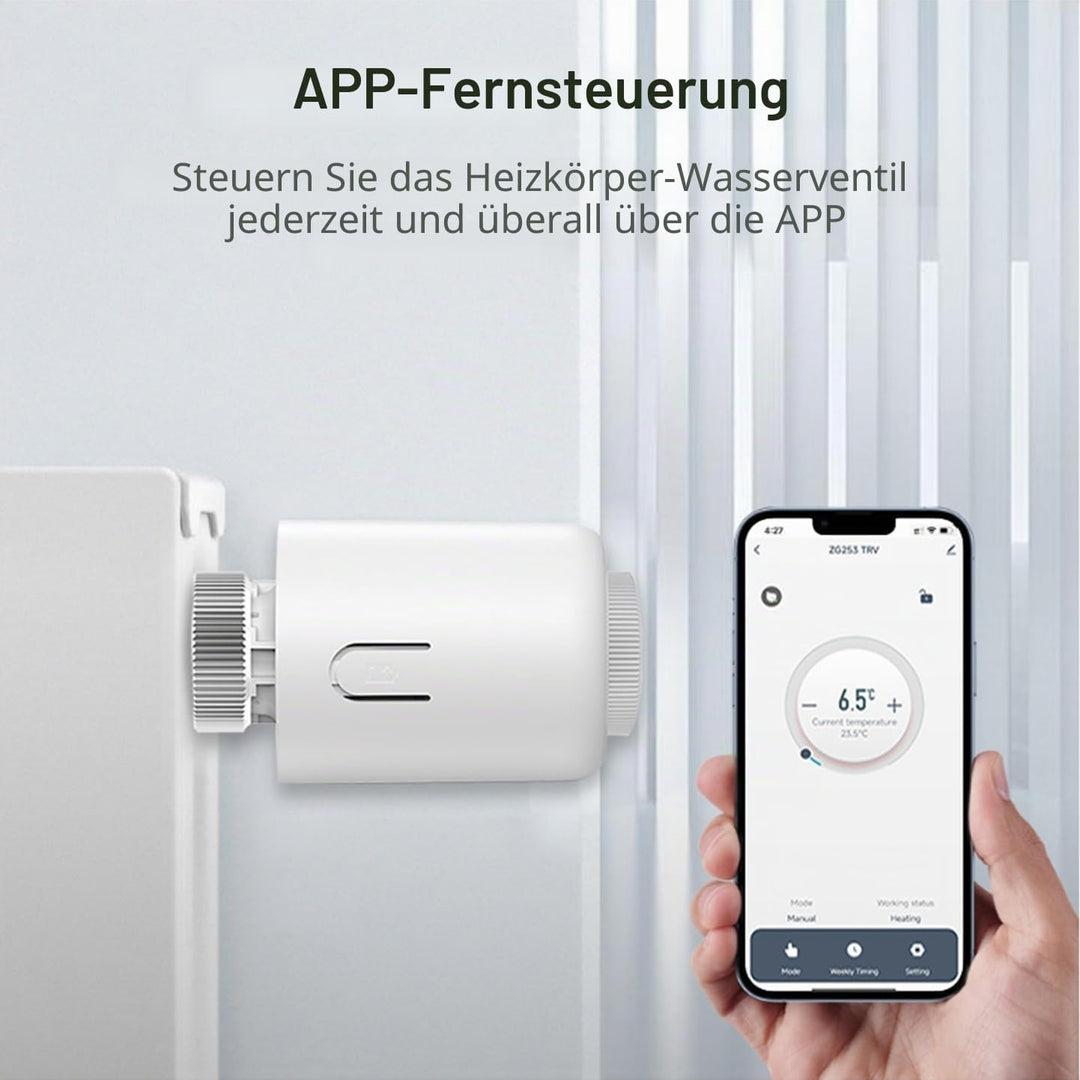 Smart Thermostat Heizkörperventil Programmierbares Thermostatventil, Zigbee Thermostat zur Temperatu