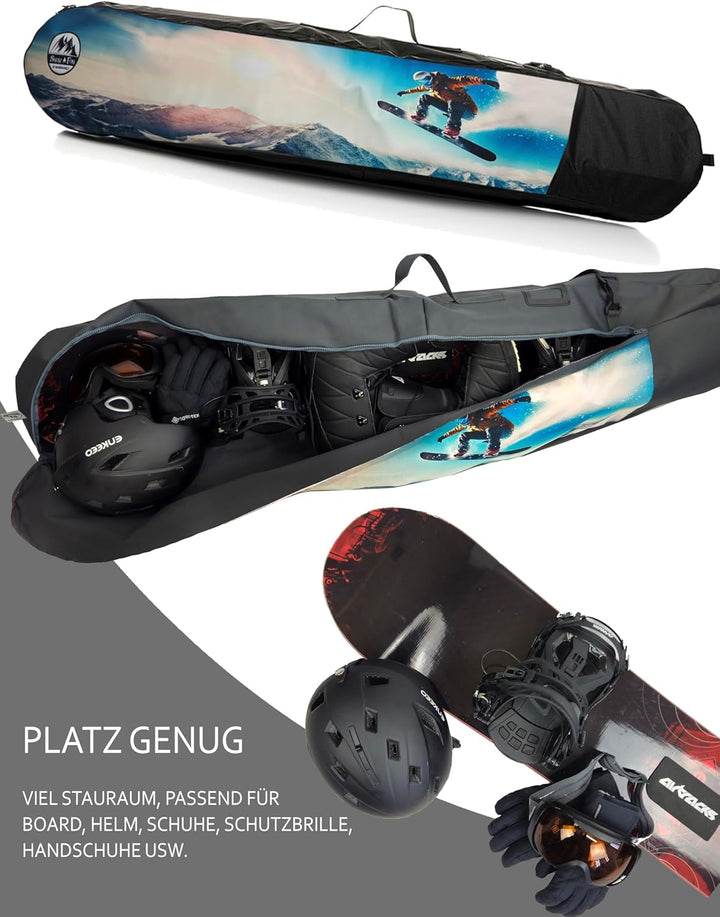 BAMBINIWELT Kinder Snowboardrucksack, Snowboardtasche, Stauraum für Helm, Schuhe & Handschuhe, Board