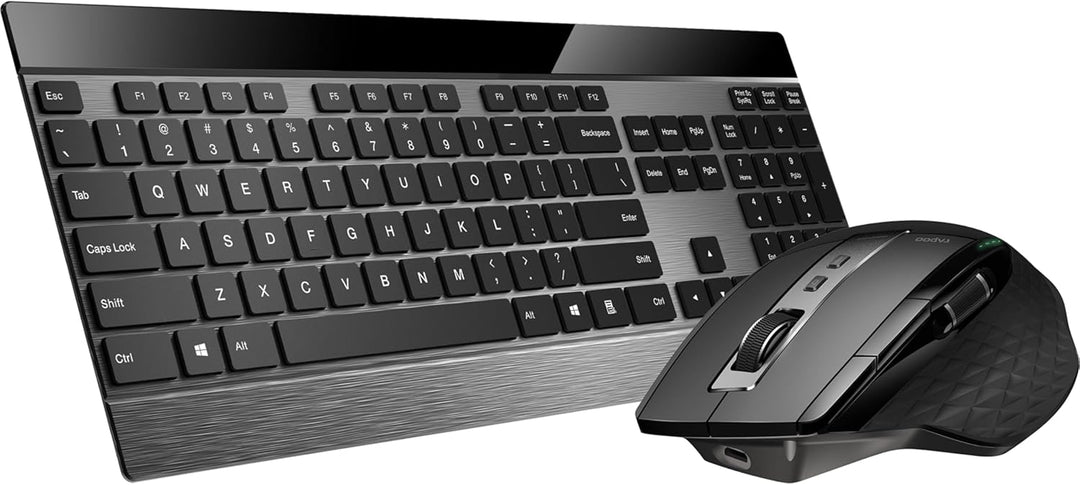 Rapoo 9900M kabelloses Tastatur-Maus Set Wireless Deskset 3200 DPI Sensor wiederaufladbarer Akku fla