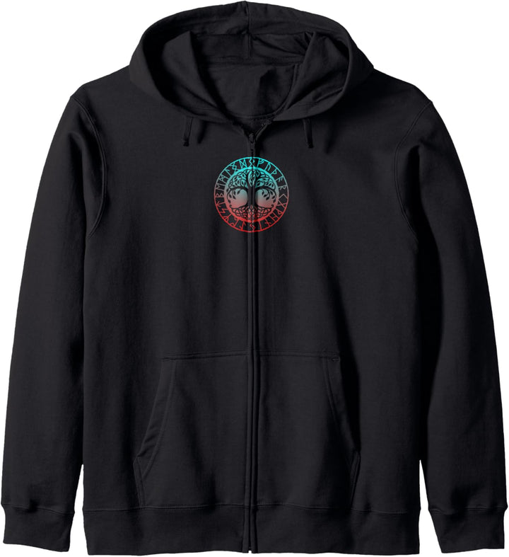 Wikinger-Symbol YGGDRASIL nordisches Symbol Nordische Rune Zeichen Glyphe Kapuzenjacke