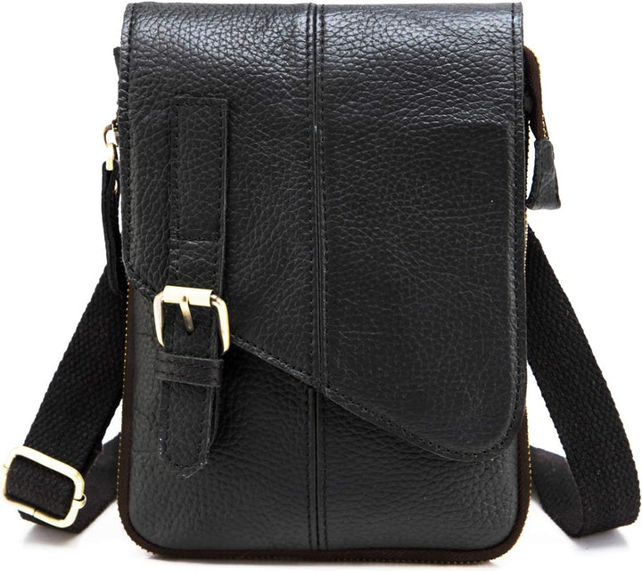 Le'aokuu Herren Verrückt Pferd Leder Tasche Freizeit Universität Schultasche Reisetasche Schultertas