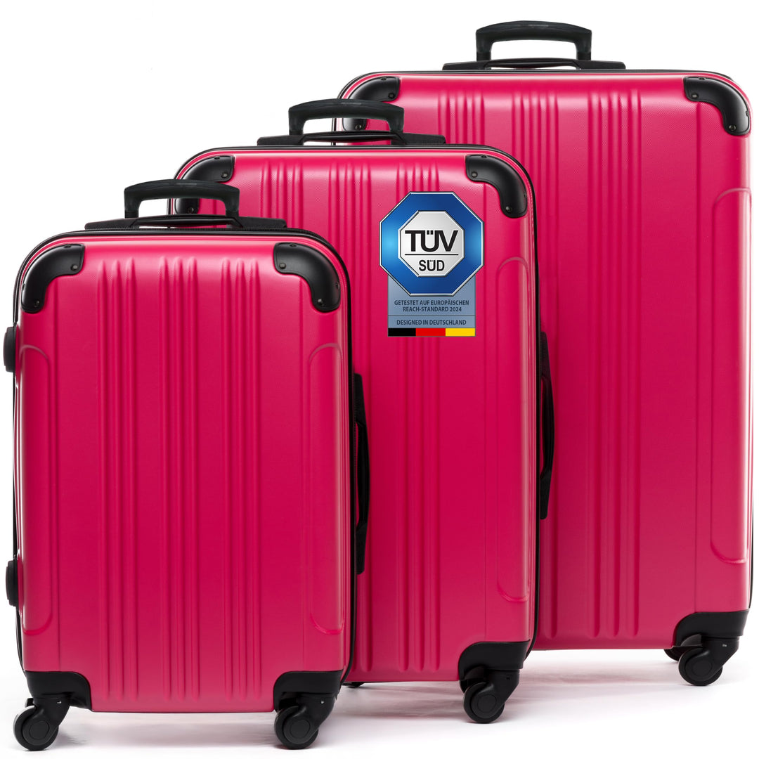 FERGÉ Kofferset 3 teilig Hartschale QUÉBEC Reisekoffer Trolley-Set (Handgepäck, L, XL) 3er Set Harts