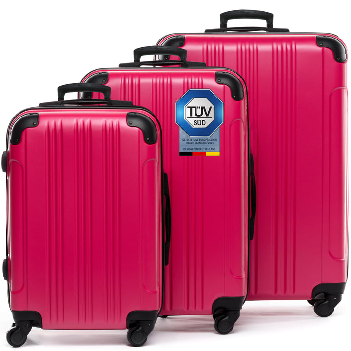 FERGÉ Kofferset 3 teilig Hartschale QUÉBEC Reisekoffer Trolley-Set (Handgepäck, L, XL) 3er Set Harts