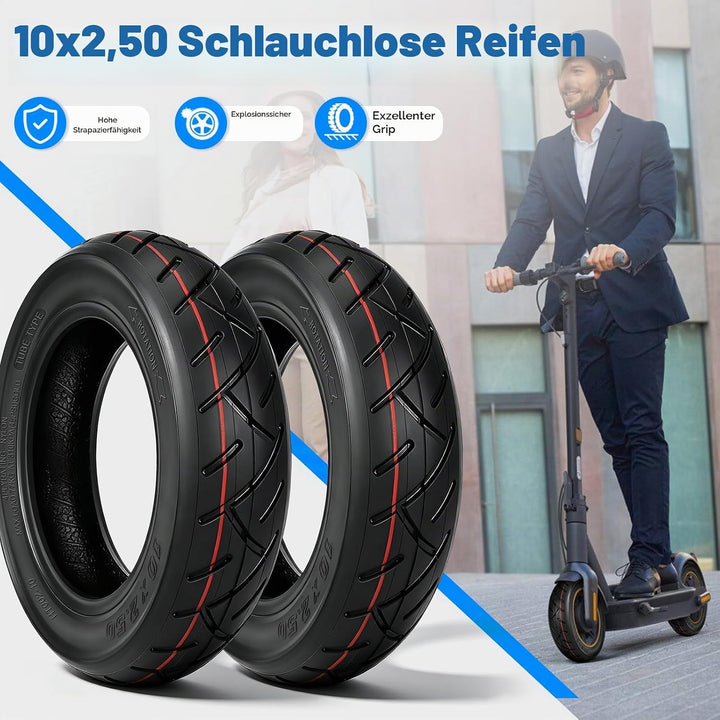 60/70-6.5 Schlauchlose Reifen 10 Zoll Reifen Tubeless für Ninebot Max G30/ G30D 2 / G30E 2 / G30P /
