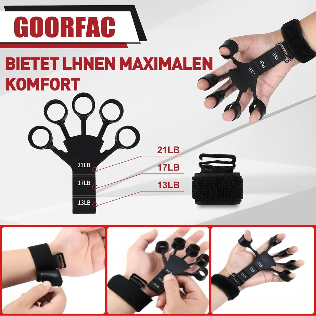 Handtrainer Fingertrainer 2er Set Griffkraft trainer,Einstellbarer Widerstand Fingertrainer(10-100kg