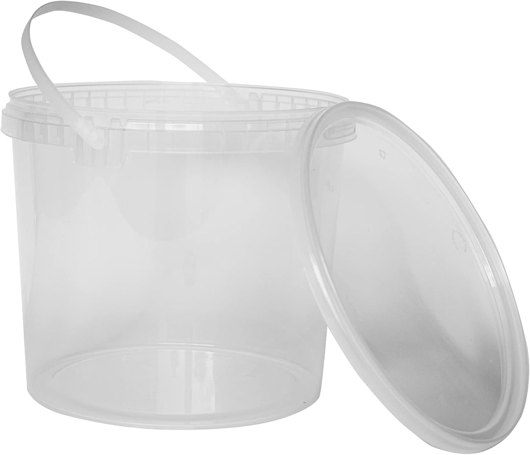 Nipter Kunststoffeimer lebensmittelecht mit Deckel, transparent, 3L x 20 Stück 3 Liter - 20 Stück Tr
