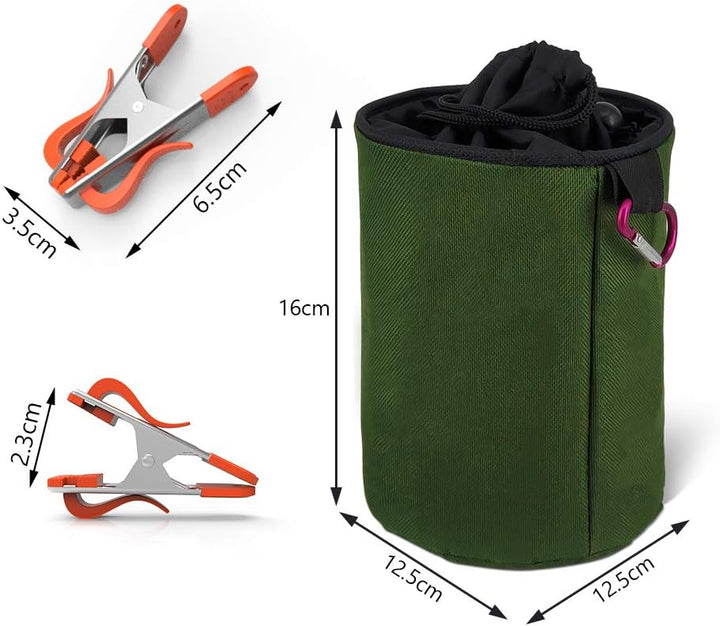 VOUNOT Wäscheklammern 40er Set, aus Edelstahl, mit Soft Grip und Haken, in 4 Farben, mit Wäscheklamm
