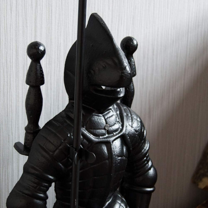 Fire Vida-Ritter-Soldat Kamin-Begleiterset, Metall, Stück von 5Schwarz, 79.0x10.0x15.0
