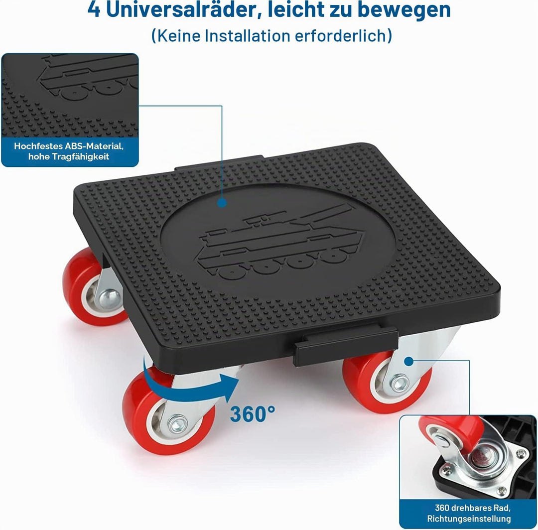 goldenwarm Möbelheber für schwere Möbel 4 Möbelroller mit 5 Stücke 360°Rotation Räder 600KG Belastun