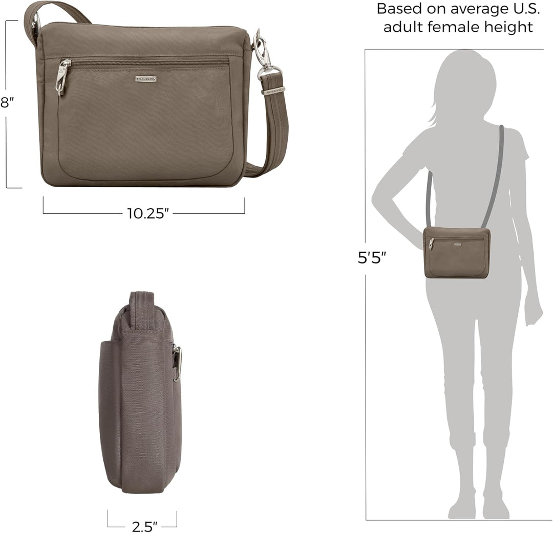 Travelon Damen Klassische Crossbody-Tasche mit Diebstahlschutz, klein Reisetaschen, Einheitsgrösse M