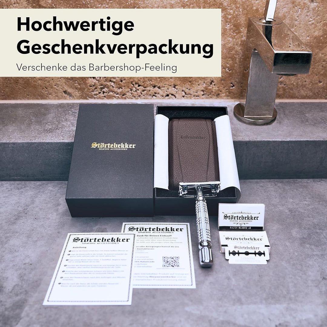 Störtebekker® Gentleman Essential Set - Hochwertiges Rasierset für eine perfekte Rasur - mit Rasierh
