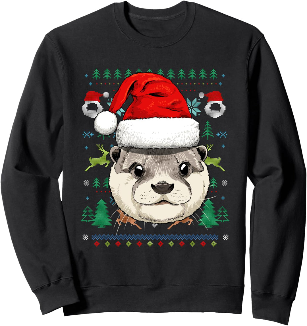 Otter Hässliche Weihnachtsmütze für Kinder, Jungen, Mädchen Sweatshirt