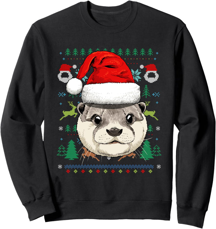 Otter Hässliche Weihnachtsmütze für Kinder, Jungen, Mädchen Sweatshirt