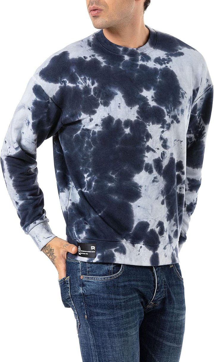 Redbridge Sweatshirt Herren Rundhals Pullover Batik S Blau, S Blau