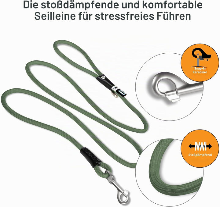 Stretch Comfort Leash Moss M, Moss M