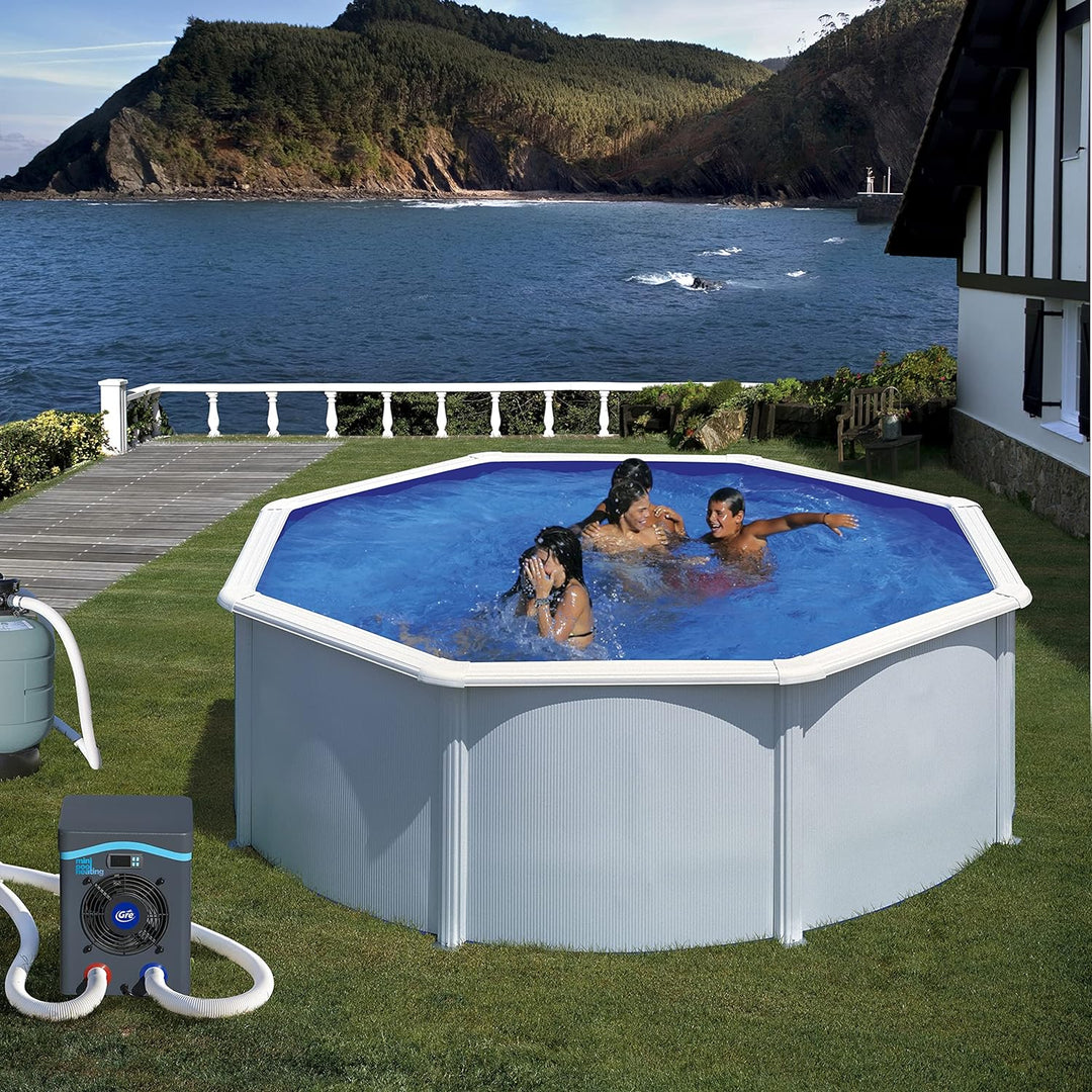 Gre HPM30 - Mini-Wärmepumpe für Aufbau-Pool bis zu 30 m3, Grau, Gre HPM30