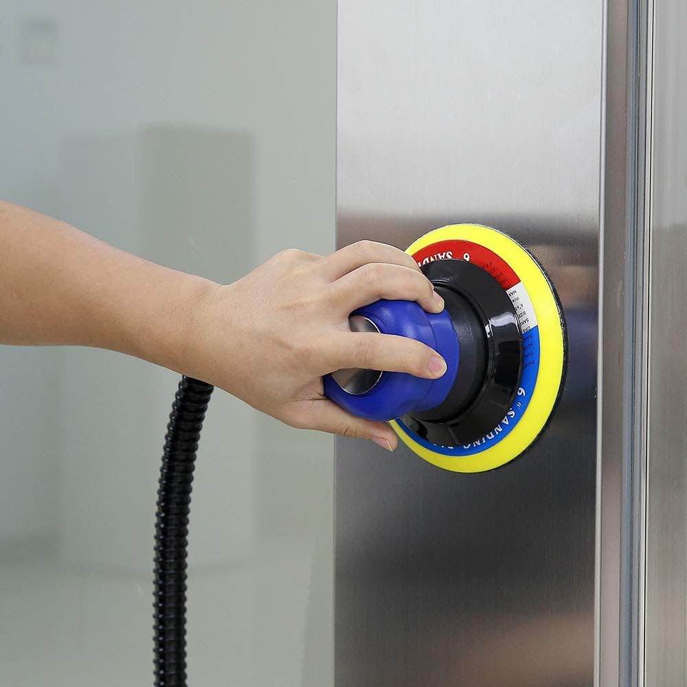 Uten 15,2 cm Luft-Exzenterschleifer, Dual-Aktion, pneumatischer Handflächenschleifer mit Geschwindig