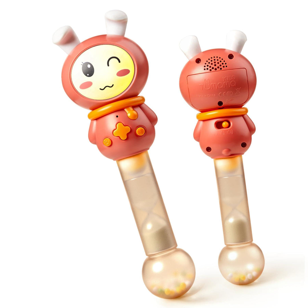 TUMAMA KIDS Rassel Baby Mit 7 Lichter Und Musik，Babyrassel Sensorik Spielzeug, Rattle Musikspielzeug