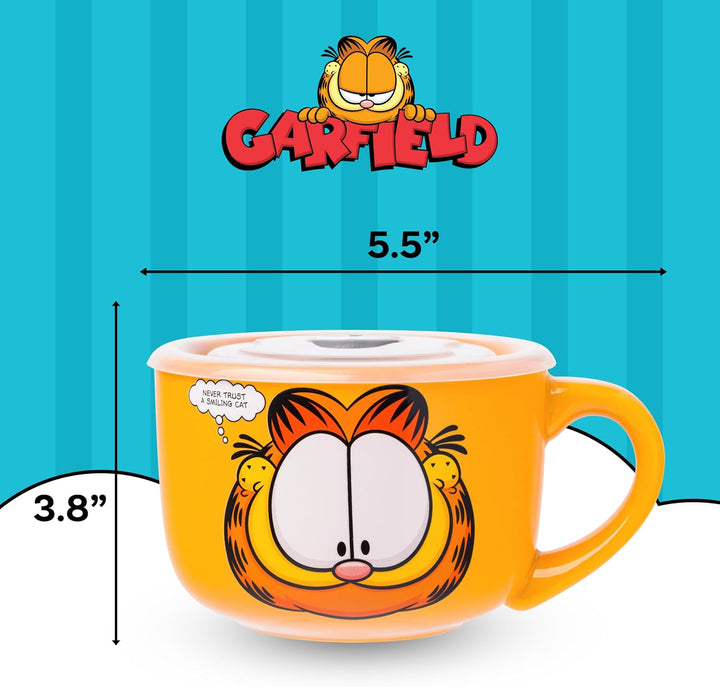 Silver Buffalo Garfield Keramik-Suppentasse mit belüftetem Kunststoffdeckel, 680 ml Garfield Never T
