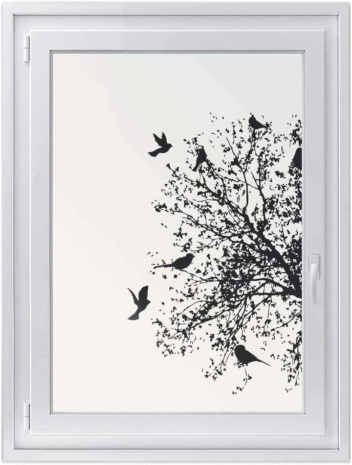 Fensterdeko I Sichtschutz Fenster-Sticker Selbsthaftend I Dekofolie für Bad, Küche, Kinderzimmer - W