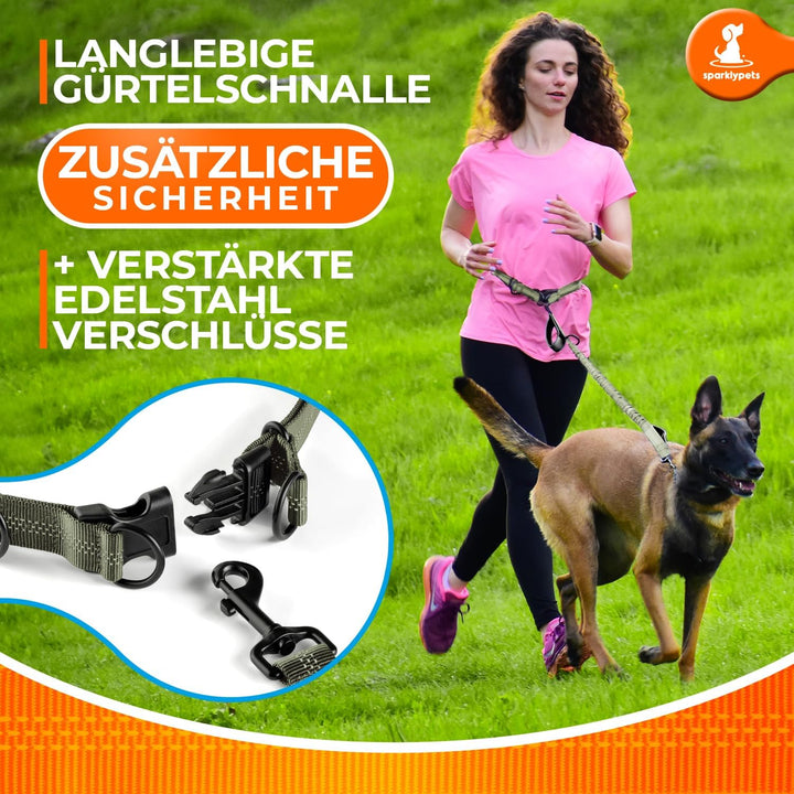 Joggingleine für Hunde zum Laufen, Joggen, Wandern | 2 in 1 Joggingleine und Normale Hundeleine für