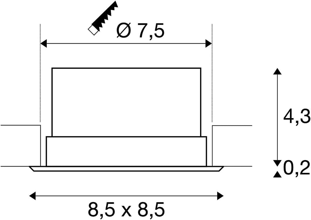 SLV Wand- und Deckeneinbauleuchte VERLUX/Decken- und Wand-Beleuchtung innen, LED Spot, Einbau-Leucht