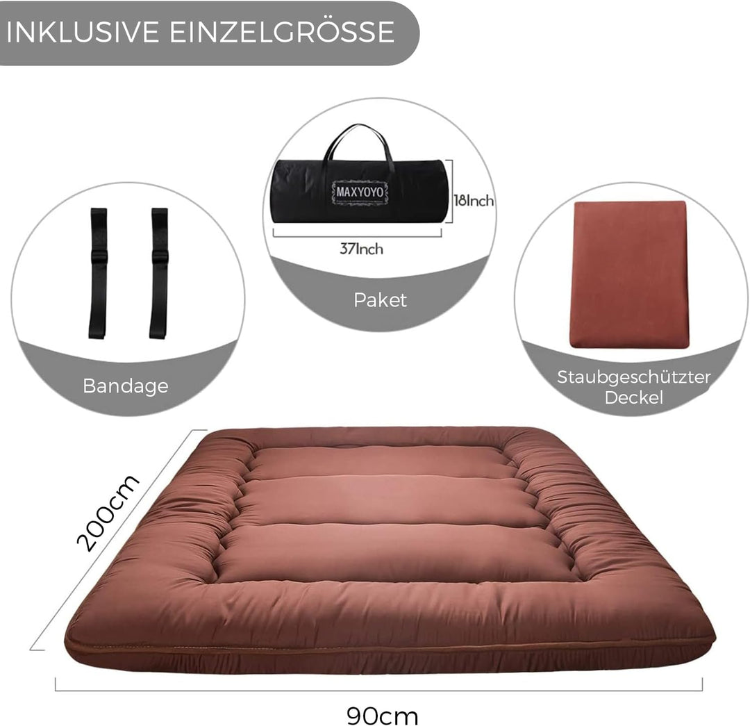 MAXYOYO Klappmatratze Futon Matratze Bodenmatratze Gepolsterte Japanische Tatami Gesteppte Bett, Dic