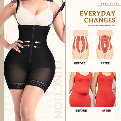 FeelinGirl Miederhose Damen Bauchweg mit Reissverschluss Bauchkontrollhose mit Hoher Taille Shapewea