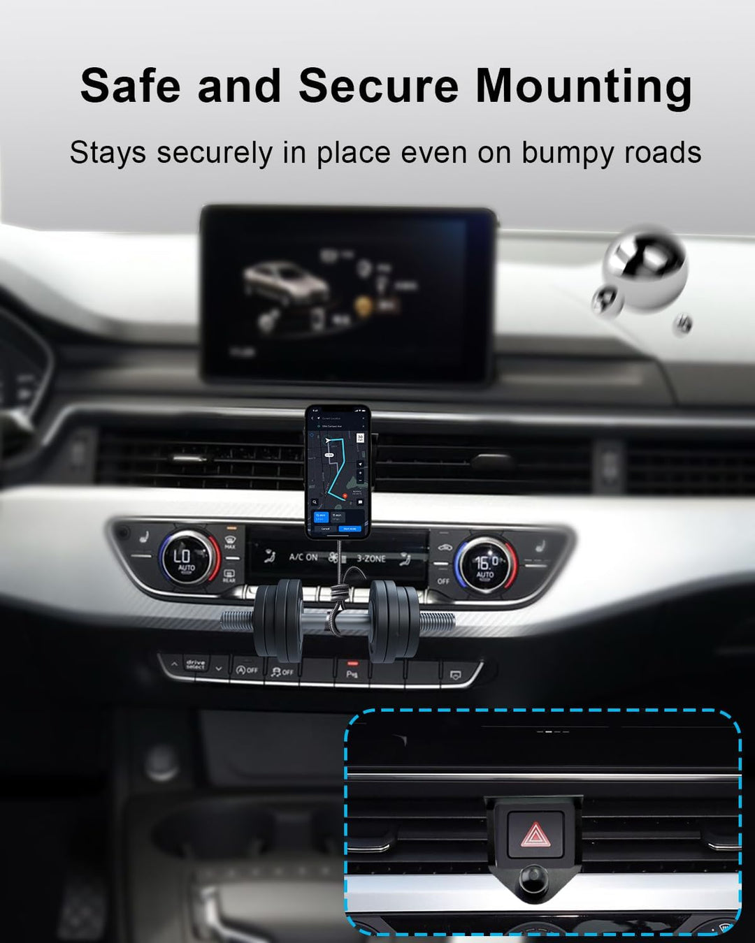 Handyhalterung Auto für Audi A4 B9 A5 F5 2017-2024 mit N52 Starker Magnet 360 Grad einstellbares für