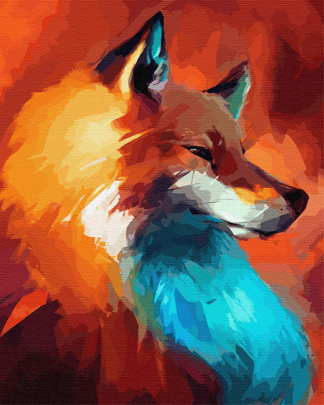 Artnapi Malen nach Zahlen Erwachsene mit Rahmen | DIY Handgemalt | Abstrakter Fuchs in vielen Farben