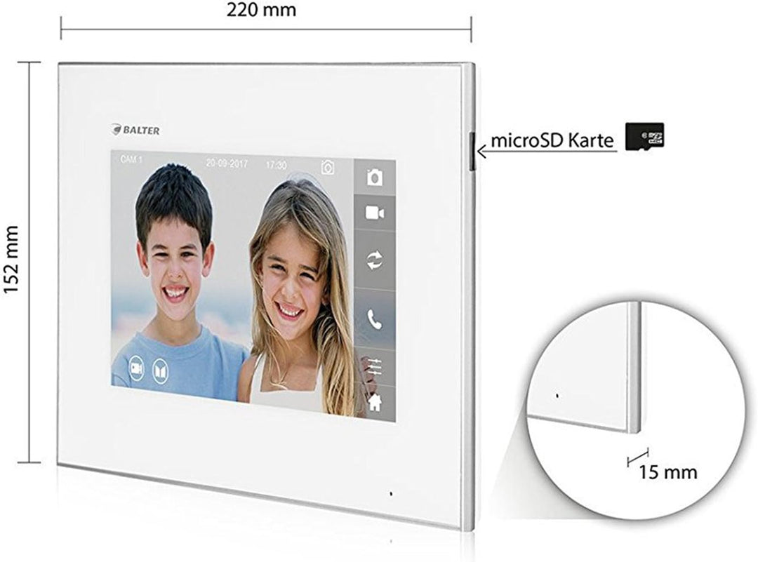 Balter Zusatz WLAN Monitor EVO Video-Türsprechanlage, Touchscreen, 7 Zoll Monitor, 2-Draht Bus, App