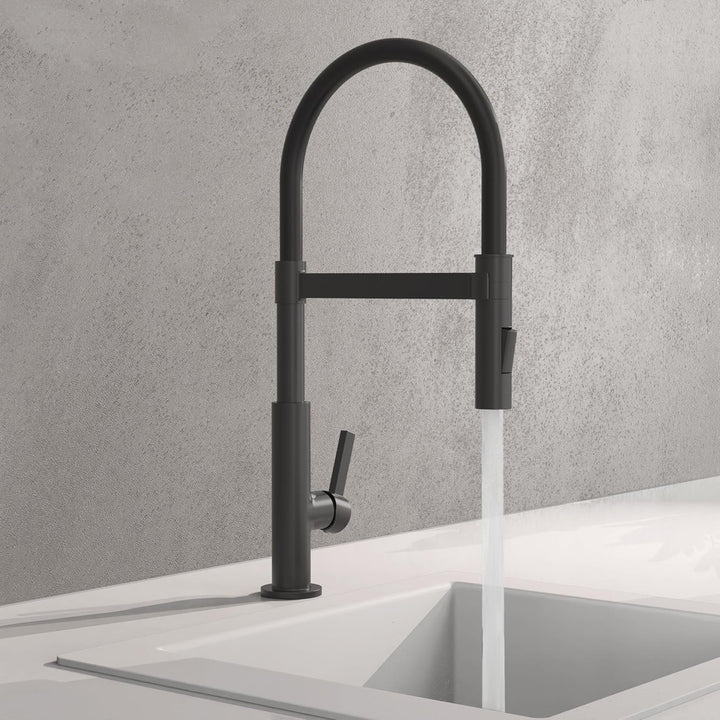SCHÜTTE 79147 MIAMI Küchenarmatur 360° mit Soft Touch Schlauch, Einhebelmischer mit ausziehbarer, ma