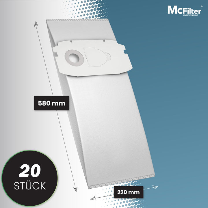 McFilter I 20 Staubsaugerbeutel geeignet für Festool CT CTL MIDI bis Bj. 2018 Absaugmobil, Alternati